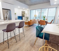Open Space Living Room Dining Room and Kitchen Fully Furnished Apartment Suite Halifax NS