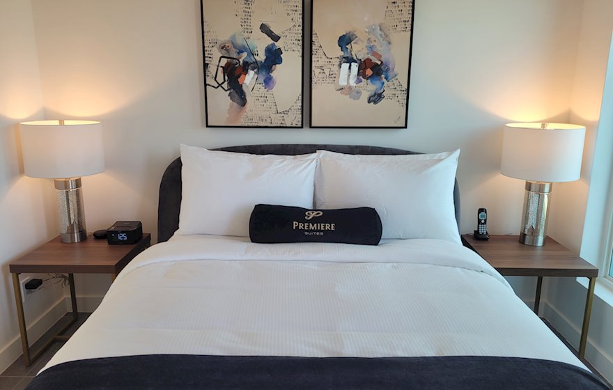 Principal Bedroom Queen Mattress Fully Furnished Apartment Suite Toronto East