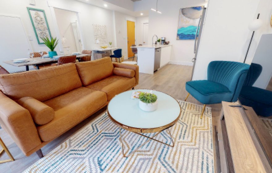 1 Dining Room Living Room Open Concept Kitchen Fully Furnished Apartment Suite Halifax NS