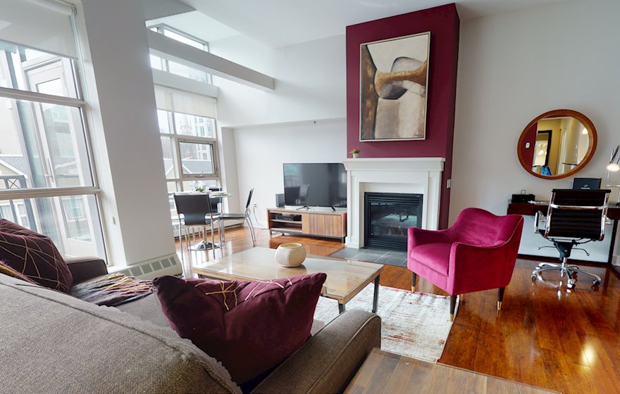 Open Space Living Room Dining Room and Kitchen Fully Furnished Apartment Suite Halifax NS