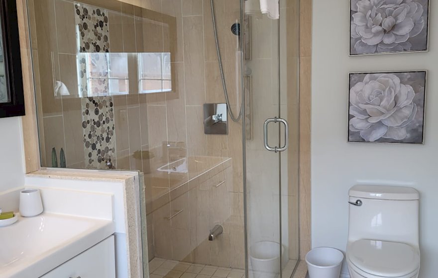 Principal Bathroom Walk In Shower Fully Furnished Apartment Suite Markham