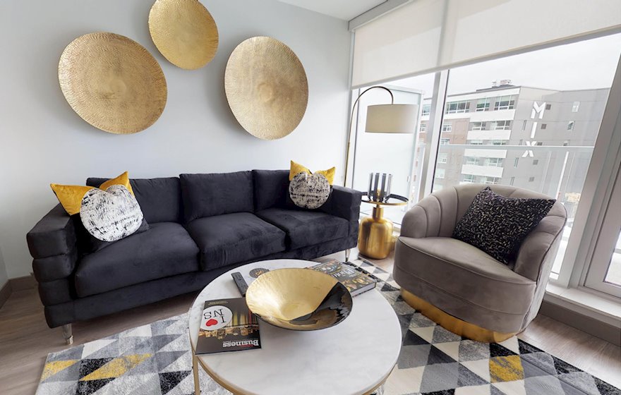 Living Room Free WiFi Fully Furnished Apartment Waterview Suite St. John’s NL