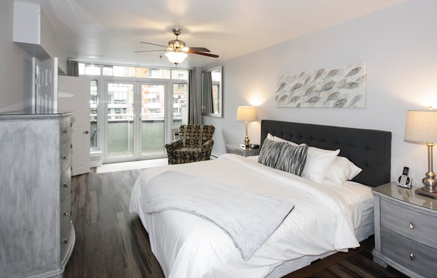 Bedroom Queen Mattress Fully Furnished Short Term Apartment Rental Halifax NS