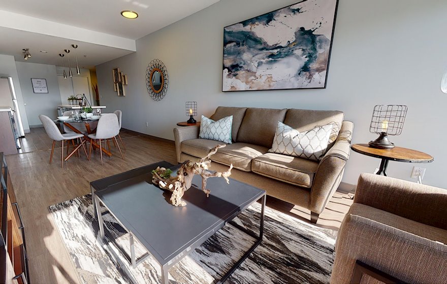 Open Space Living Room Dining Room Fully Furnished Apartment Suite St. John’s Newfoundland