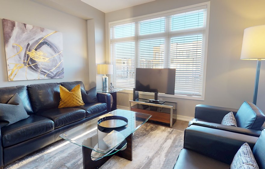 Living Room Free WiFi Fully Furnished Apartment Suite Oakville