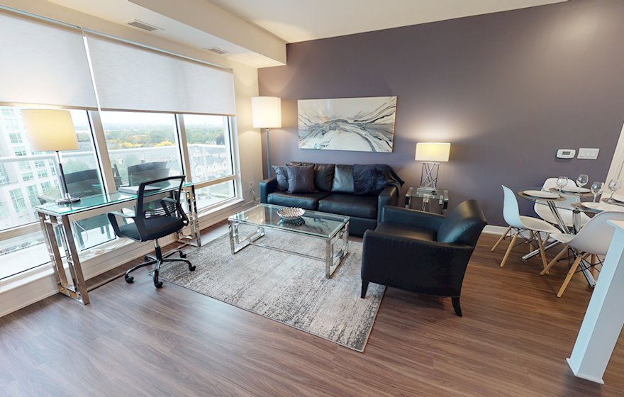 804 - Living Room Free WiFi Fully Furnished Apartment Suite Ottawa