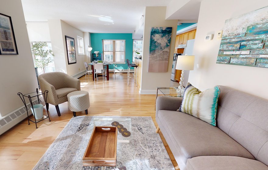 Living Room Free WiFi Fully Furnished Apartment Waterview Suite Halifax NS
