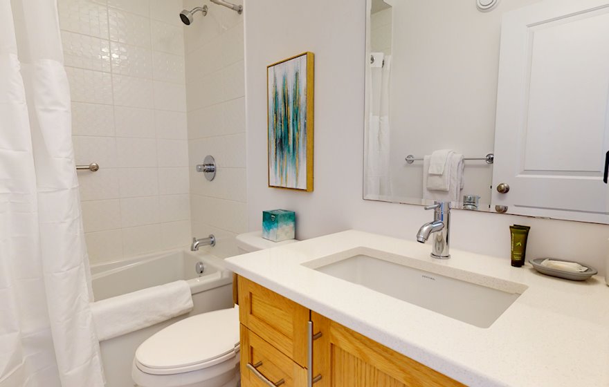 Second Bathroom 3 Piece Fully Furnished Apartment Suite Ottawa