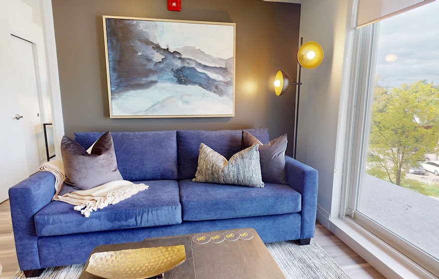 Living Room Free WiFi Fully Furnished Apartment Suite Kitchener Waterloo