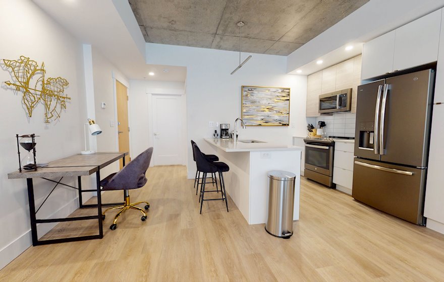 18 Dining Room Living Room Open Concept Kitchen Fully Furnished Apartment Suite Halifax NS