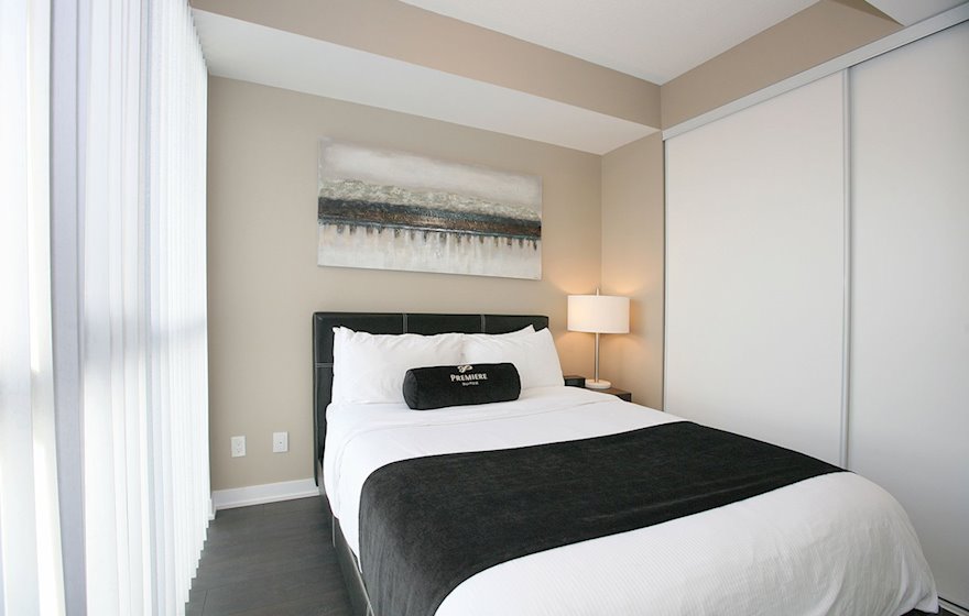 Second Bedroom Queen Mattress Fully Furnished Apartment Suite Toronto