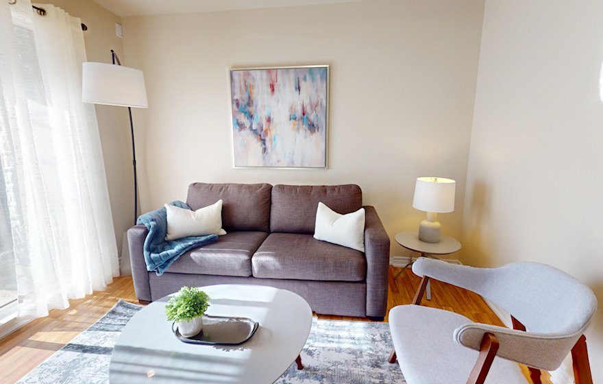 Living Room Free WiFi Fully Furnished Apartment Suite Burlington