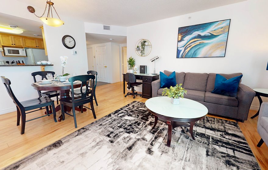10 Dining Room Living Room Open Concept Kitchen Fully Furnished Apartment Suite Moncton NB