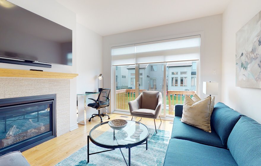 Living Room Free WiFi Fully Furnished Apartment Suite Ottawa