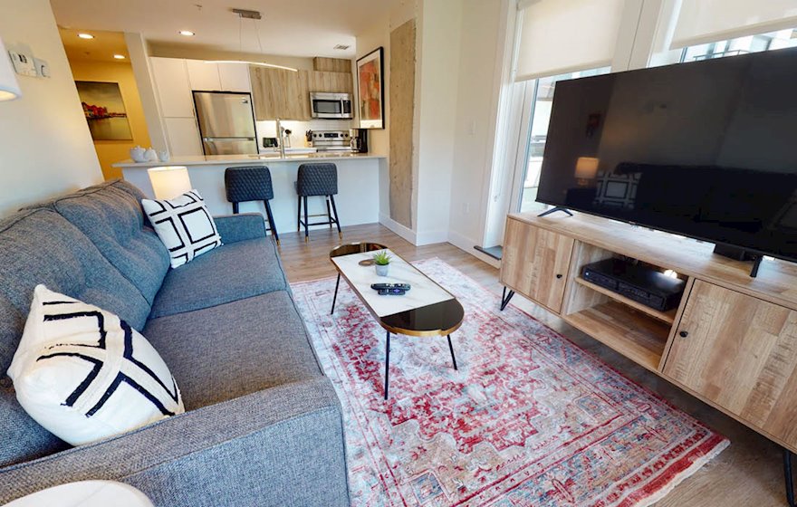 8 Open Space Living Room Dining Room and Kitchen Fully Furnished Apartment Suite Halifax NS