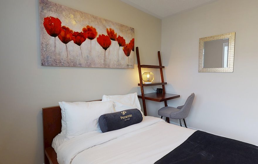 Second Bedroom Queen Mattress Fully Furnished Apartment Suite Milton