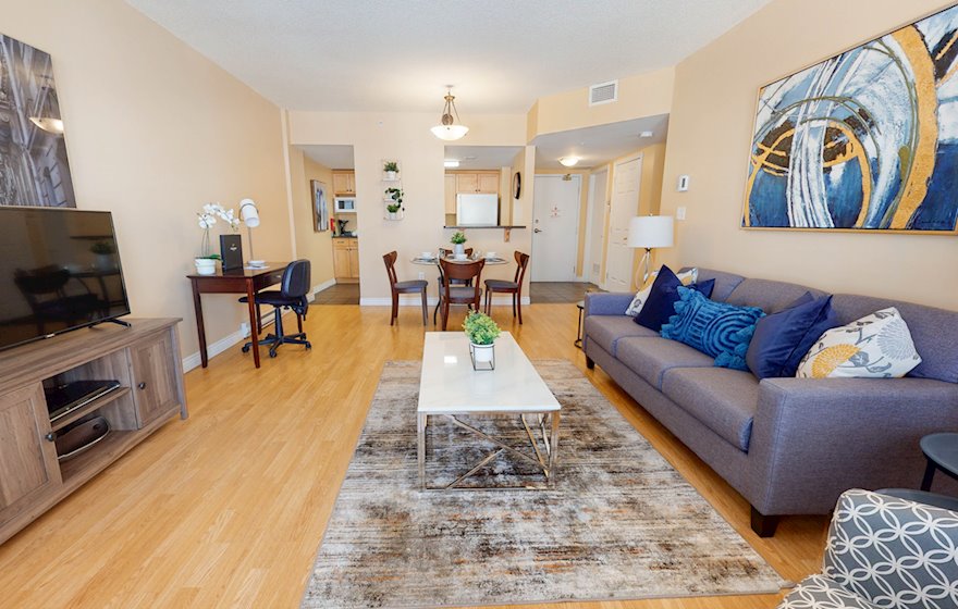 7 Open Space Living Room Dining Room Fully Furnished Apartment Suite Moncton NB