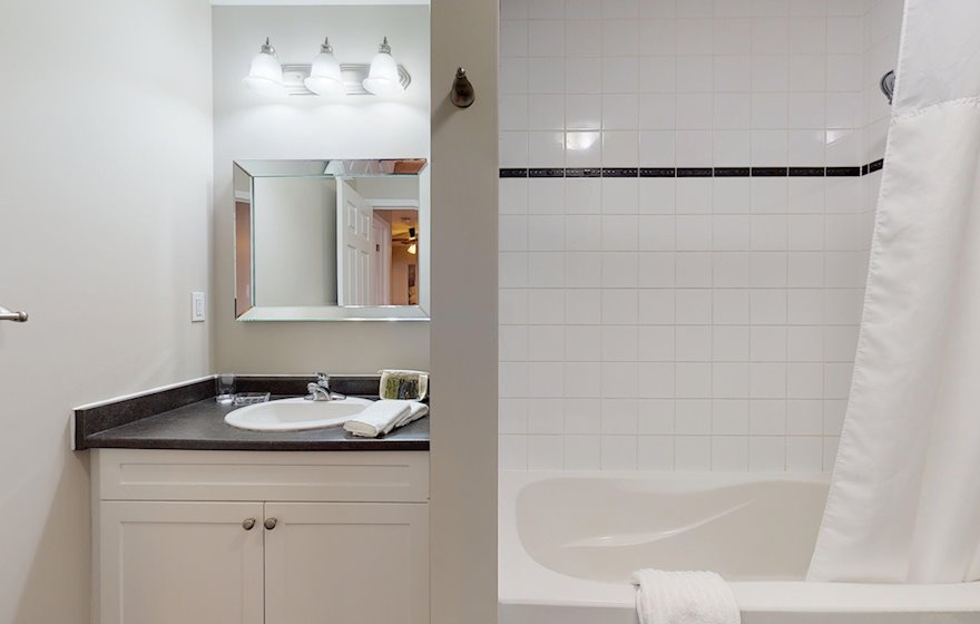 Master Bathroom Soaker Tub Fully Furnished Apartment Suite Milton