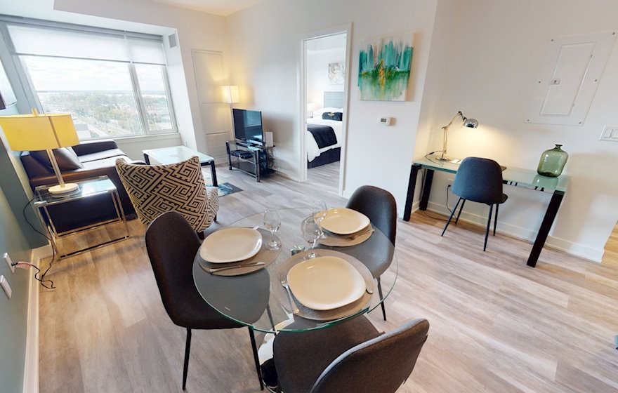 901 - Dining Room Fully Furnished Apartment Suite Ottawa