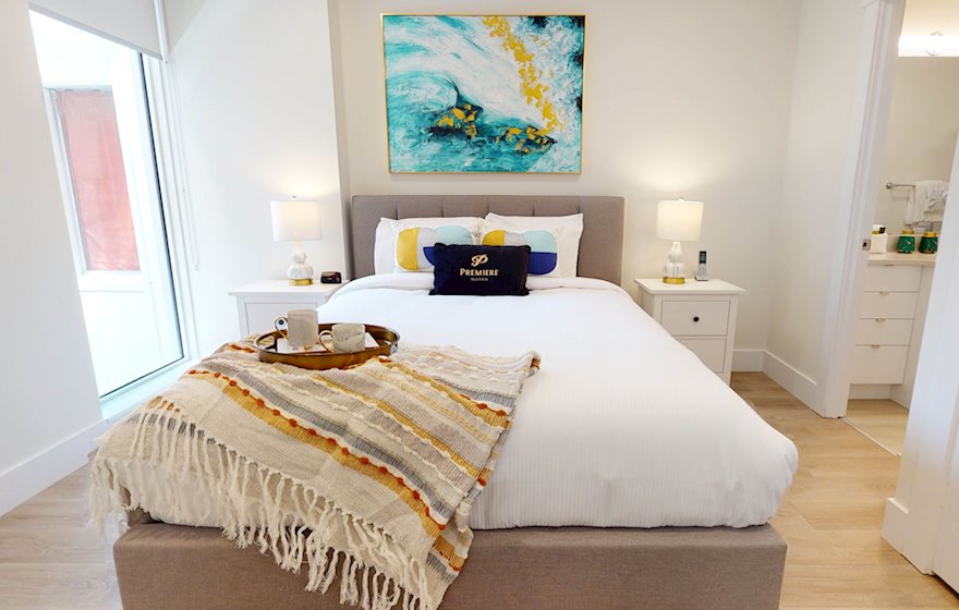 2 Primary Bedroom Queen Mattress Fully Furnished Short Term Apartment Rental Halifax NS