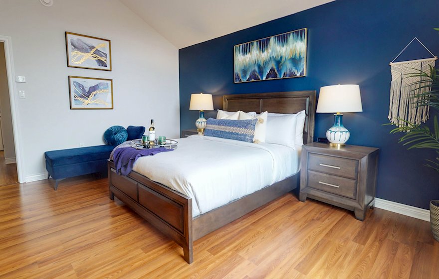 3 Primary Bedroom Queen Mattress Fully Furnished Short Term Apartment Rental Dartmouth NS