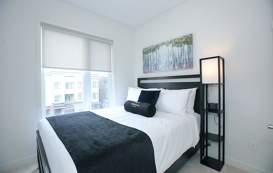 Third Bedroom Queen Mattress Fully Furnished Apartment Suite Maple