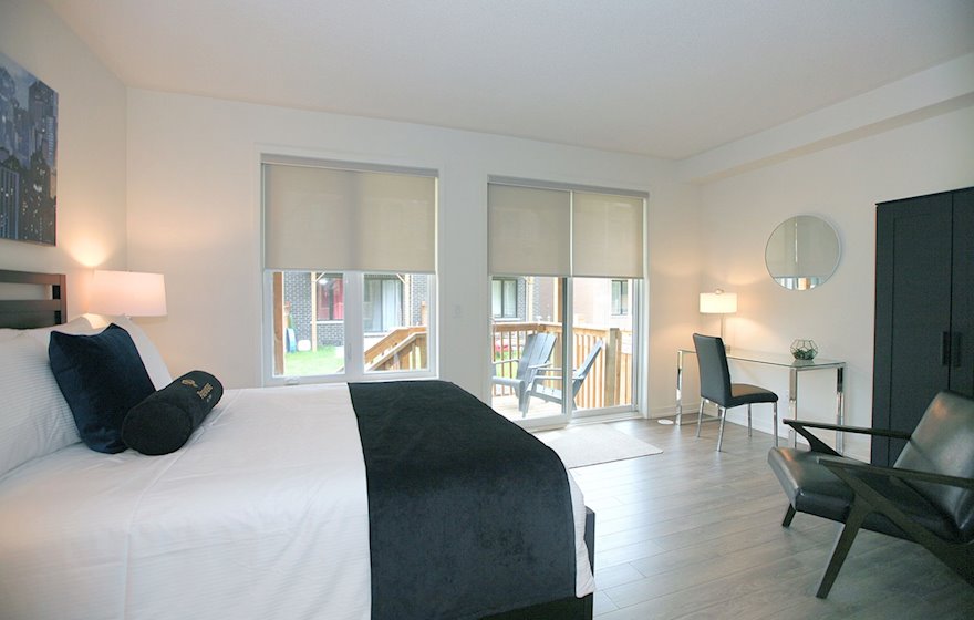 Fourth Bedroom Queen Mattress Fully Furnished Apartment Suite Maple