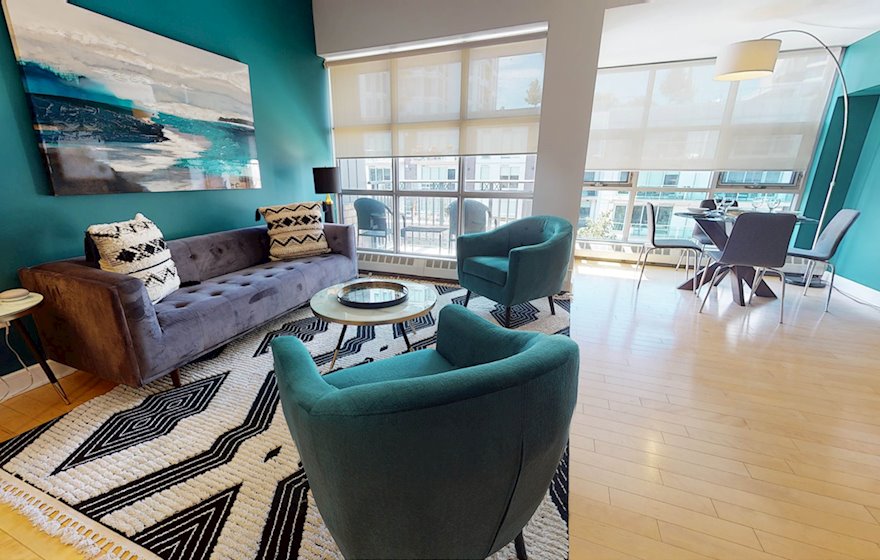 4 Living Room Free WiFi Fully Furnished Apartment Harbour View Suite Bishop's Landing Halifax NS