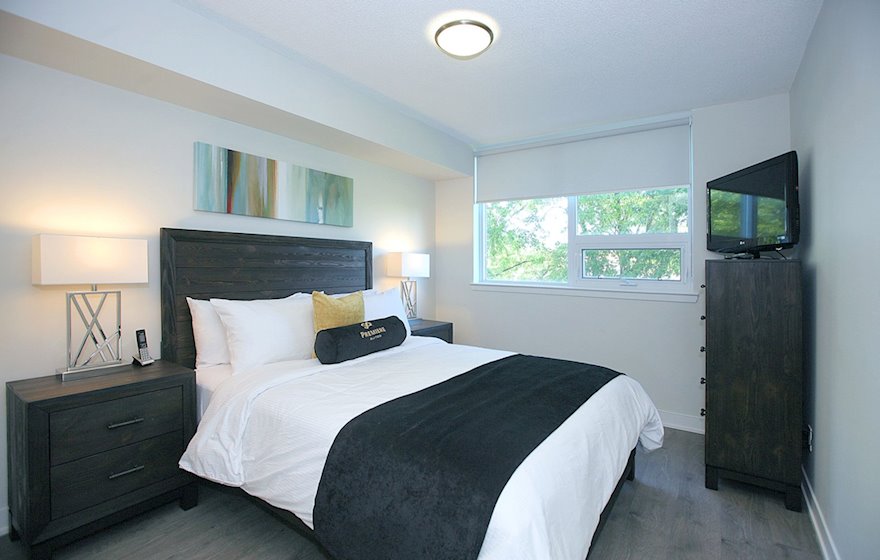 Master Bedroom Queen Mattress Fully Furnished Apartment Suite North York