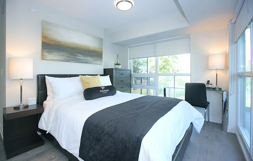 Second Bedroom Queen Mattress Fully Furnished Apartment Suite North York