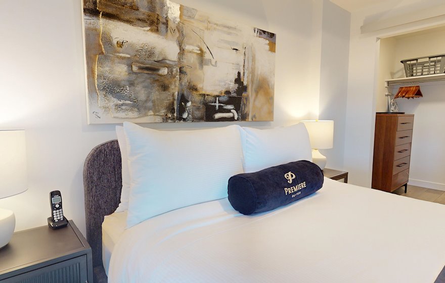 Principal Bedroom Queen Mattress Fully Furnished Apartment Suite Gatineau