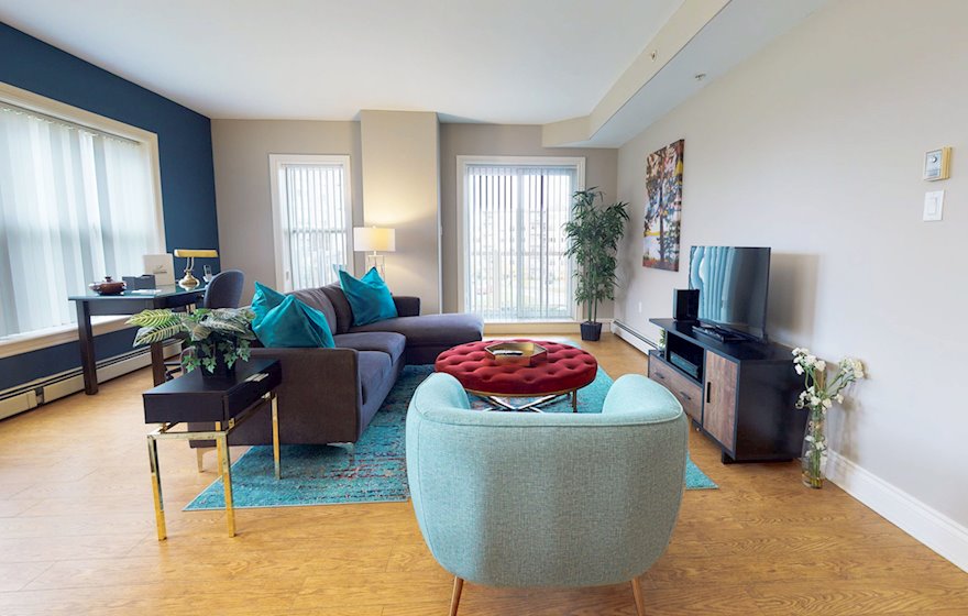 6 Living Room Temporary Housing Bedford Fully Furnished Short-Term Rental Apartment Bedford NS