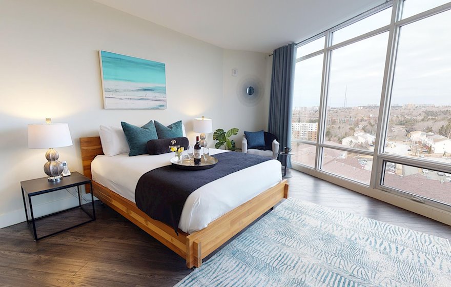 Second Bedroom Queen Mattress Fully Furnished Apartment Suite Halifax NS