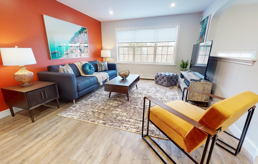 1 Living Room Temporary Housing Bedford Fully Furnished Short-Term Rental Townhouse Bedford NS