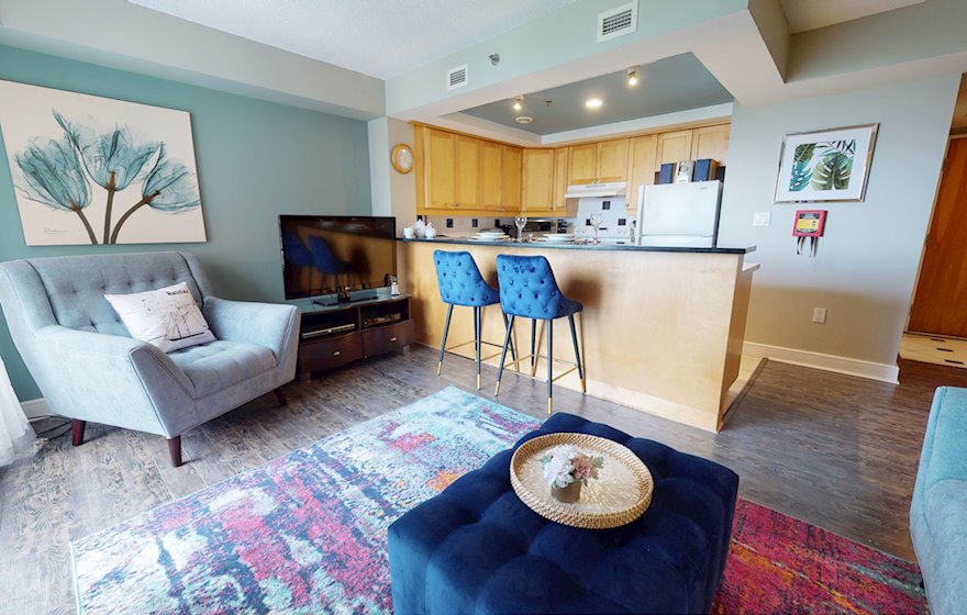 Living Room Free WiFi Fully Furnished Apartment Harbour View Suite Bishop's Landing Halifax NS