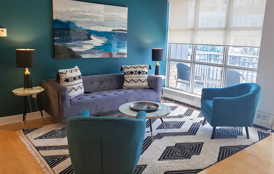 9 Living Room Free WiFi Fully Furnished Apartment Harbour View Suite Bishop's Landing Halifax NS