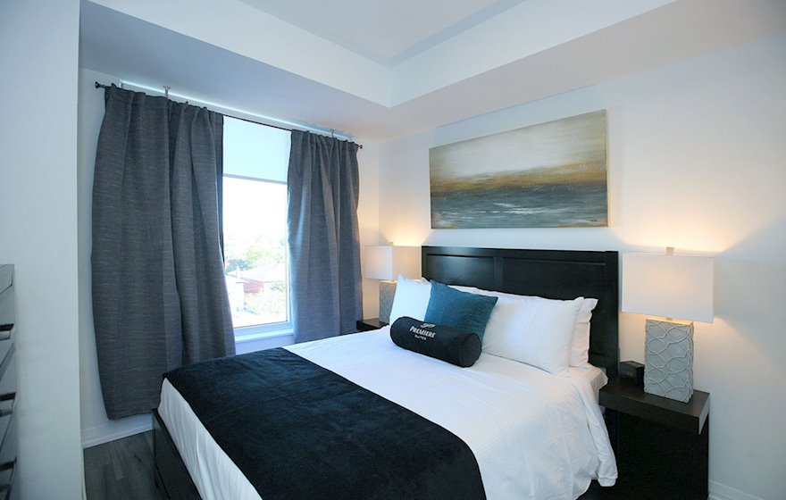 Master Bedroom Queen Mattress Fully Furnished Apartment Suite North York