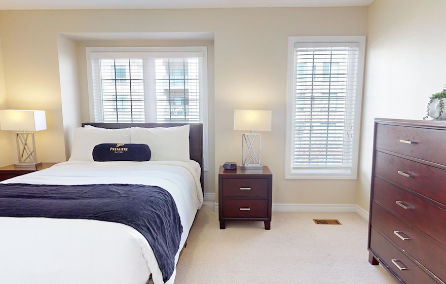 Second Bedroom Queen Mattress Fully Furnished Apartment Suite Burlington