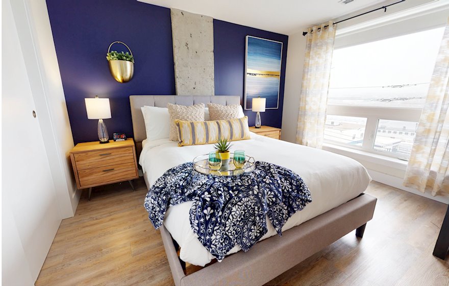 12  Primary Bedroom Queen Mattress Fully Furnished Short Term Apartment Rental Halifax NS