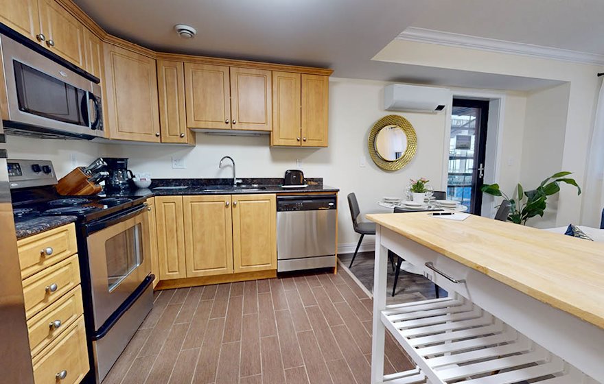2 Kitchen Fully Equipped Five Appliances Kitchen Fully Furnished Apartment Suite Halifax Nova Scotia