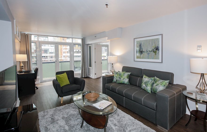 Living Room Free WiFi Fully Furnished Apartment Suite Halifax NS
