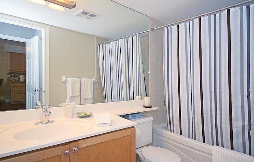 Master Bathroom Soaker Tub Fully Furnished Apartment Suite North York