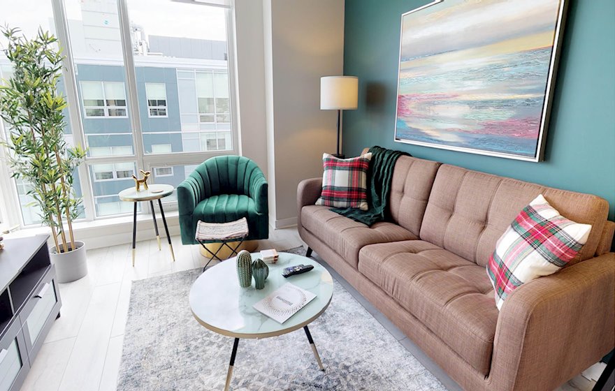 Living Room Free WiFi Fully Furnished Apartment Waterview Suite Dartmouth NS