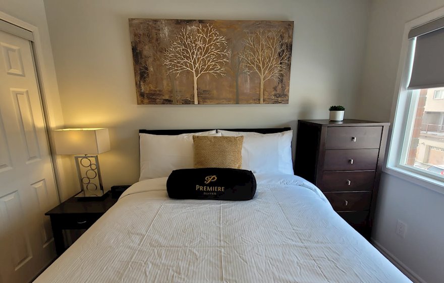 Third Bedroom Queen Mattress Fully Furnished Apartment Suite Markham