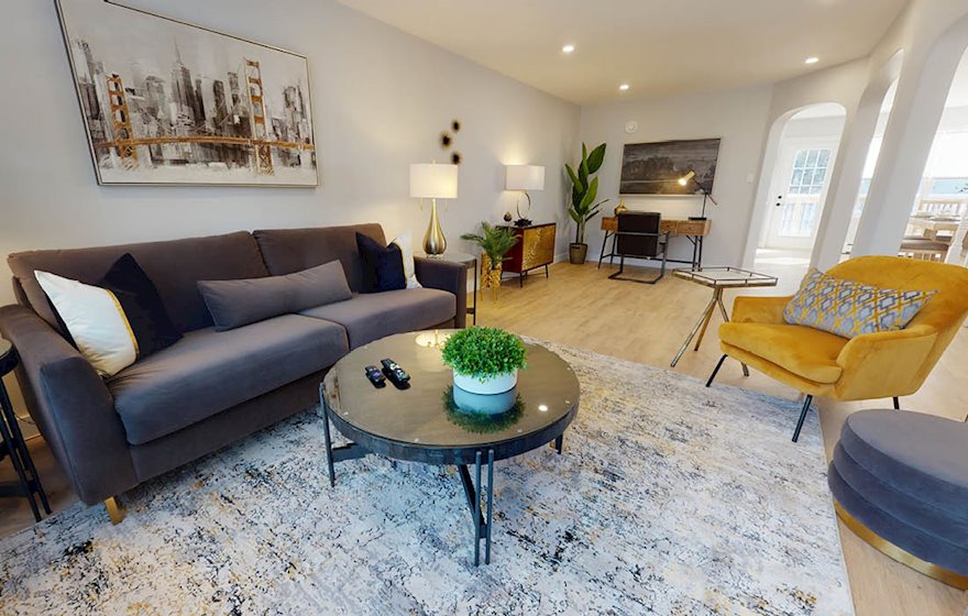 1 Living Room Temporary Housing Bedford Fully Furnished Short-Term Rental Townhouse Bedford NS