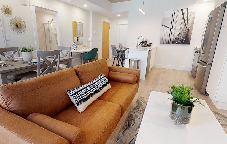 19 Dining Room Living Room Open Concept Kitchen Fully Furnished Apartment Suite Halifax NS