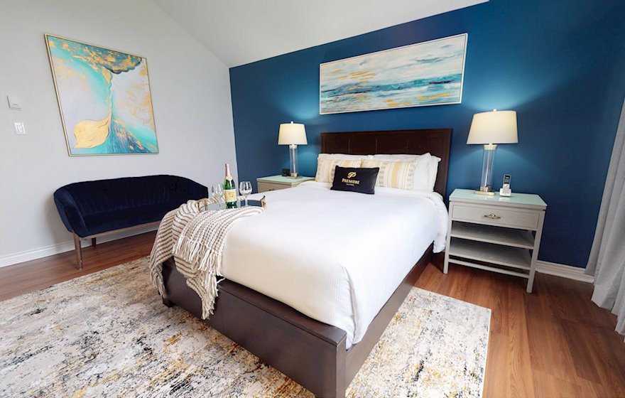 4 Primary Bedroom Queen Mattress Fully Furnished Short Term Townhouse Rental Bedford NS