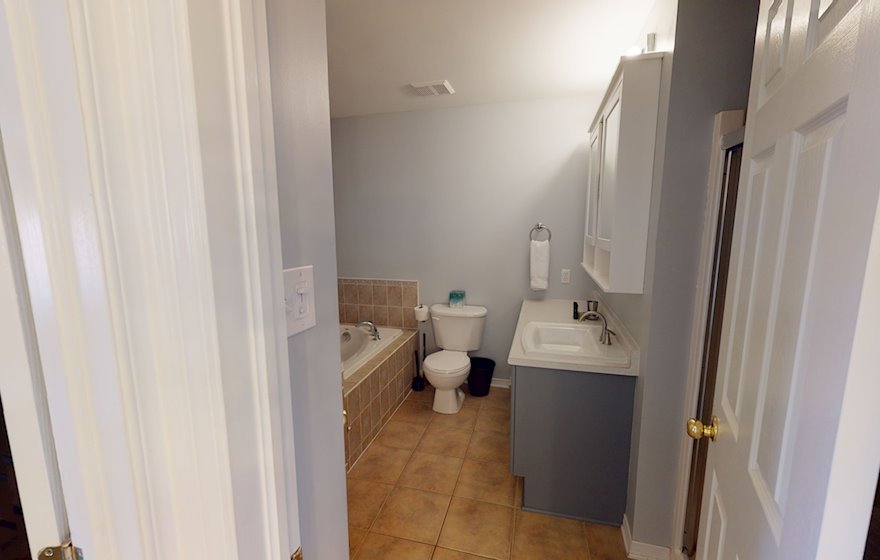 Main Bathroom Soaker Tub Fully Furnished Apartment Suite Kanata