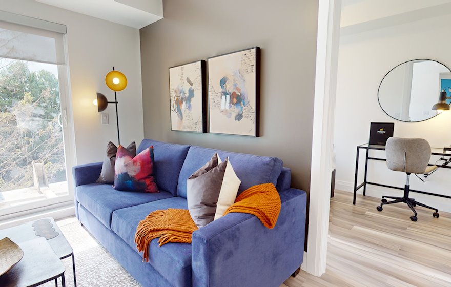 Living Room Free WiFi Fully Furnished Apartment Suite Kitchener Waterloo
