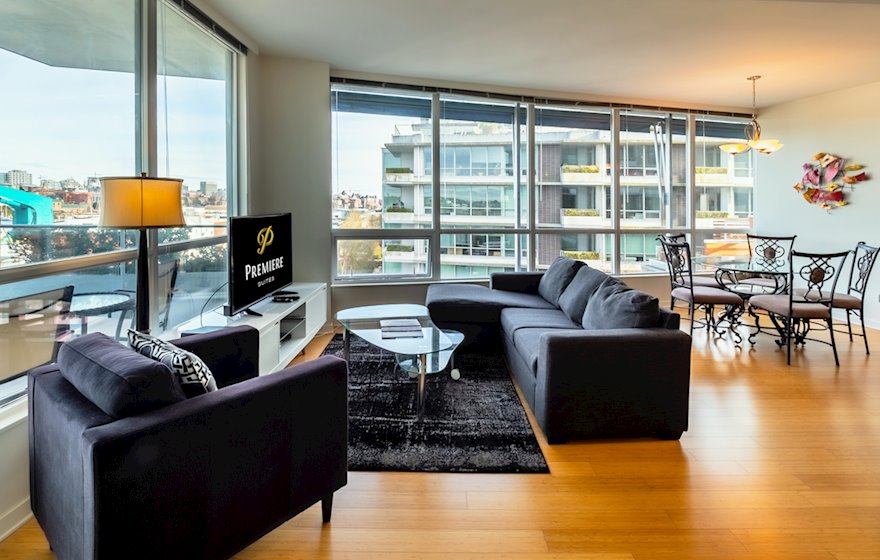 Living Room and Dining Area Fully Furnished Suite DSGS 407B Victoria